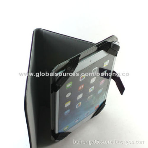 Universal Leather Case for 7-8-inch Tablet PCs, Double Elastics Fixed the Tablet